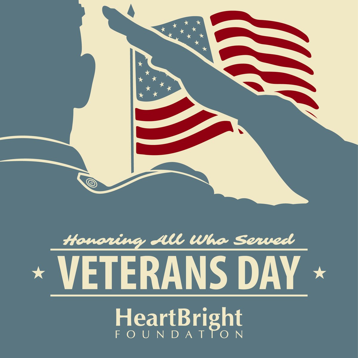 HeartBright's tweet photo. On Veterans Day, we recognize and honor all individuals who have served in the United States Armed Forces. We express our sincere gratitude for their service and dedication.

#VeteransDay #ThankYouVeterans #TheHeartBrightFoundation https://t.co/W8jKB3Ajtn