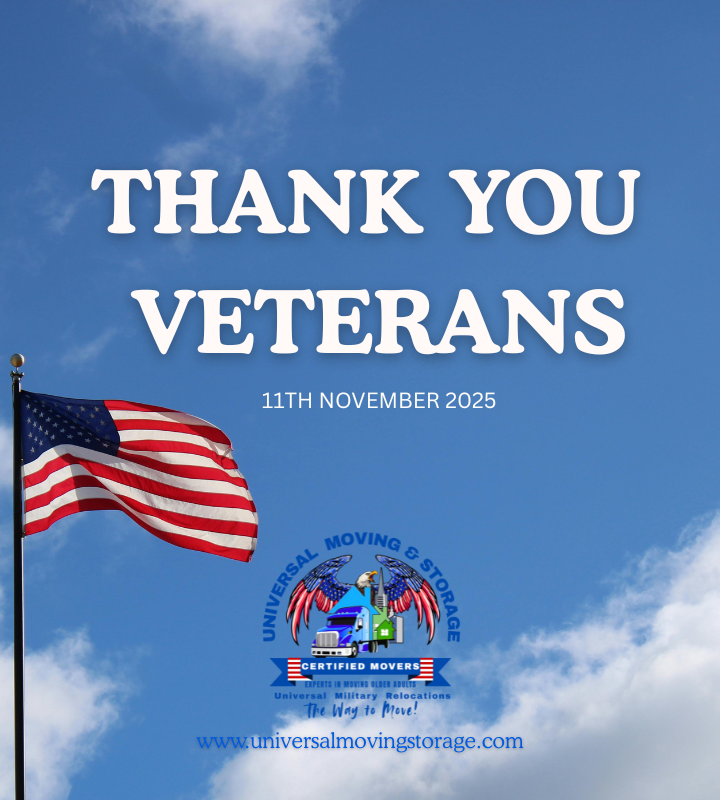 Today, we honor the brave men and women who have served our country with courage and dedication.
Your strength inspires us to move with purpose every day.
Thank you, Veterans, for your service and sacrifice. 
universalmovingstorage.com | 800-621-2671
#VeteransDay #ThankYouVeterans