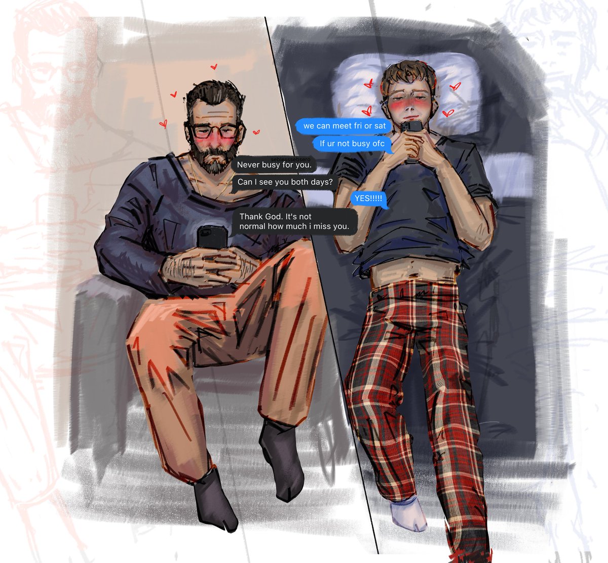 kpi7seb's tweet image. Very normal about each other. #thepitt #thepittfanart #hucklerobby