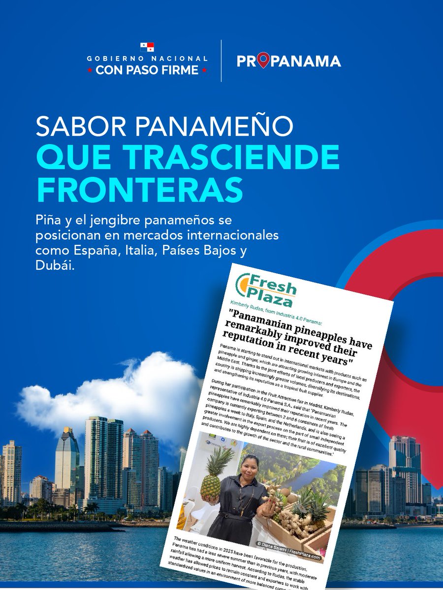 propanamagob's tweet photo. La dulzura de nuestras piñas y el sabor inigualable del jengibre cultivado en nuestras tierras, llegaron para quedarse en Dubái. 

Noticia completa aquí: https://t.co/RgDAfzvRXT

#propanama #panama #conpasofirme #piña #pineapple #fruits #frutas #jengibre #ginger https://t.co/tHDCqDFC7T