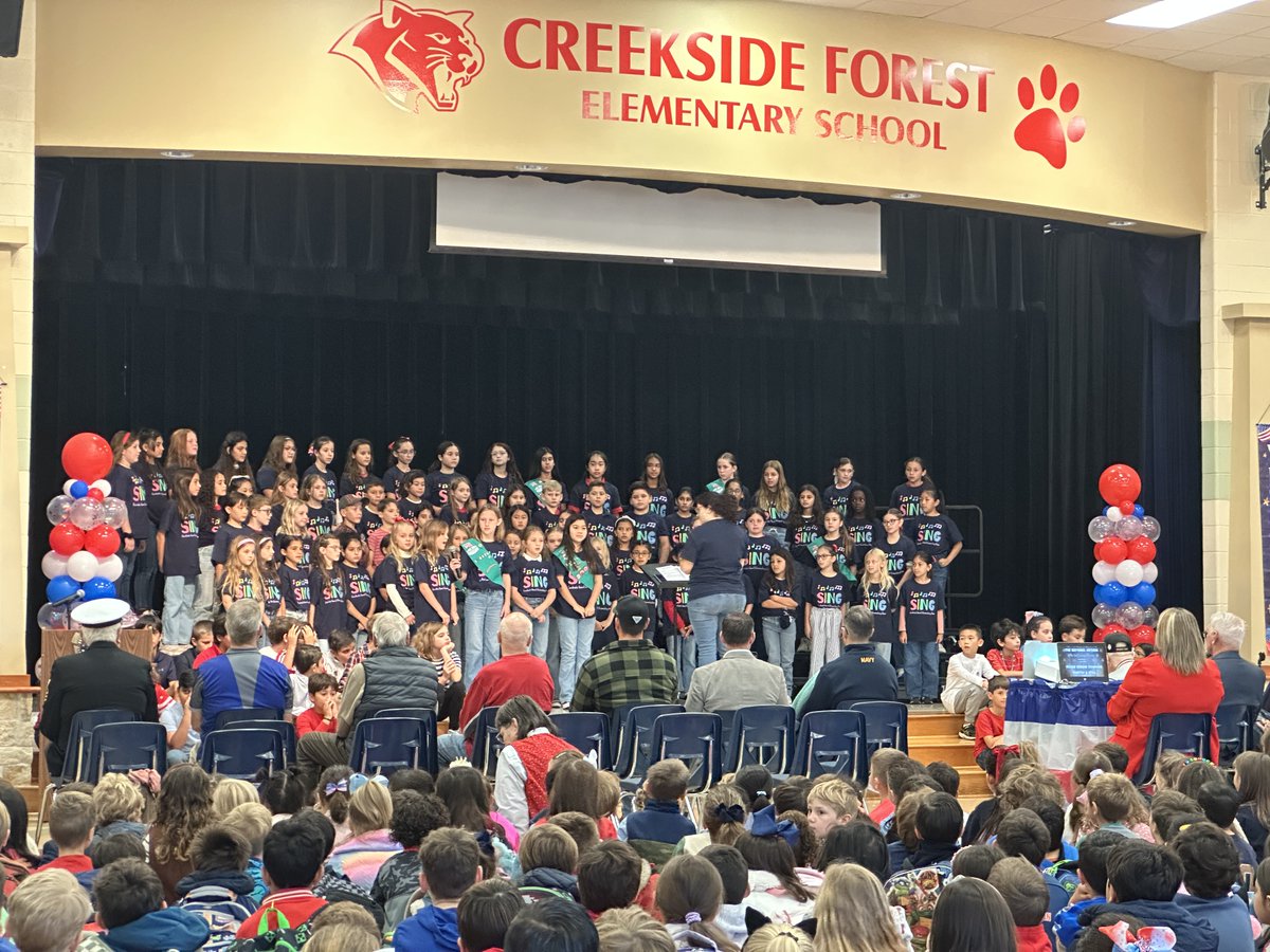 TomballISD's tweet photo. A morning filled with pride, gratitude, and respect. Our students across @TomballISD, and these at @TISDCFES, honored the heroes who have served and protected our freedom. Thank you, Veterans! 🇺🇸 https://t.co/8V7Qer1vBu