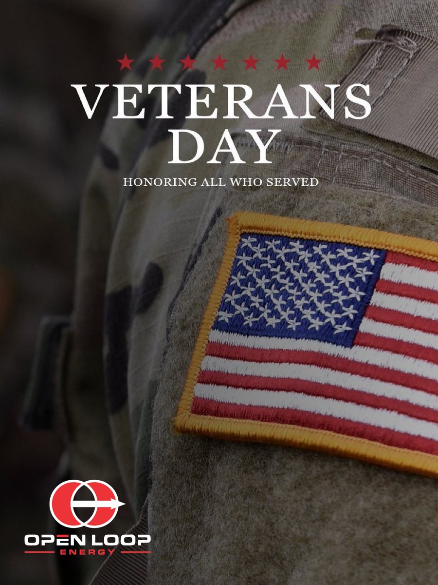 OpenLoopEnergy's tweet image. Veterans are the silent heroes who have given so much for our freedom. Their courage, sacrifice, &amp;amp; resilience shape the foundation of our nation. On Veterans Day, we honor not just their service, but the deep love they have for our country. 

#VeteransDay2025