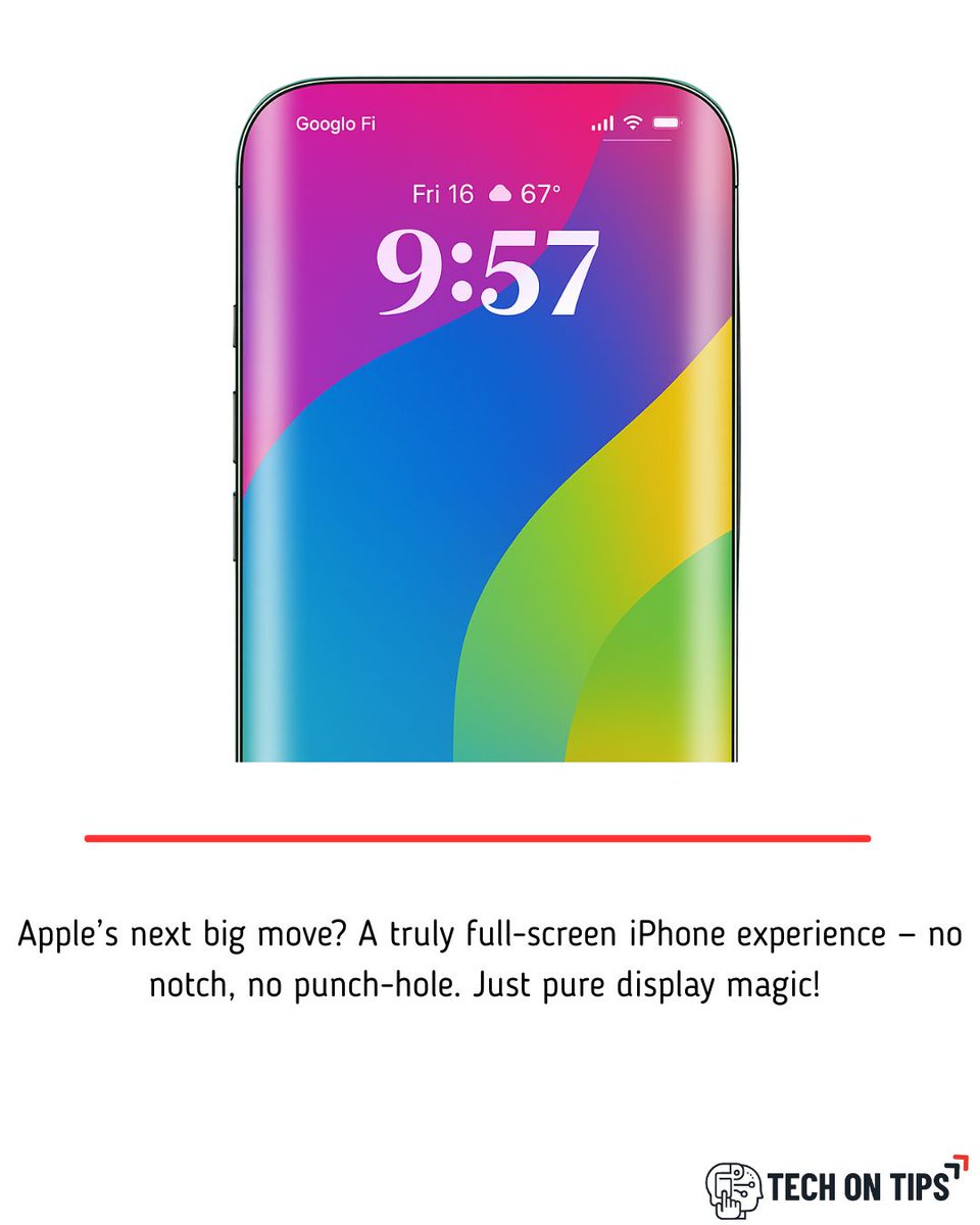 TechonTips24's tweet image. Apple might finally hide the selfie camera under the display — giving the iPhone a true edge-to-edge screen! 👀📱
#Apple #iPhone #TechUpdate #iPhoneNews #AppleLeaks #NextGeniPhone #TechOnTips