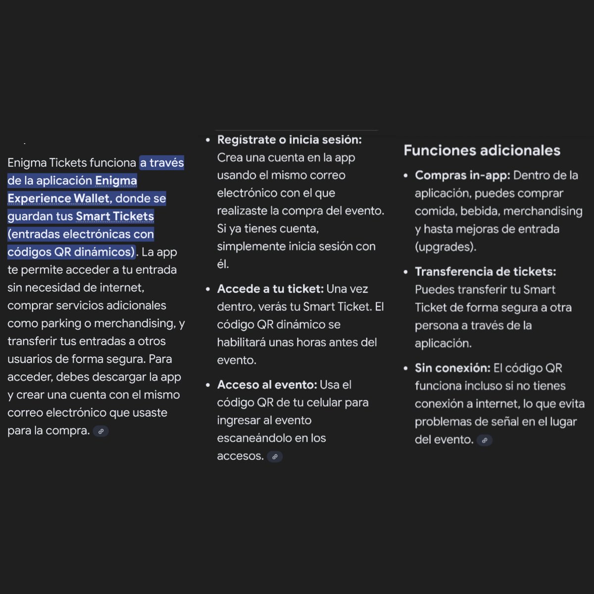 tanbionicaback's tweet image. ♦️ Información acerca de la app ENIGMA Tickets

♦️Funciona como Quentro. Una vez que realicen sus compras las entradas serán enviadas allí 

♦️Procuren realizar todo el registro ANTES de comprar

♦️El mail que utilicen debe ser el mismo tanto en la app como en la web de enigma.