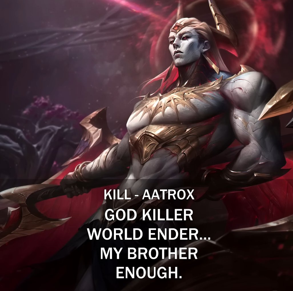 DailyAatrox's tweet photo. All Aatrox Zaahen interactions from his VO ! :] https://t.co/GdbkyZAdIy
