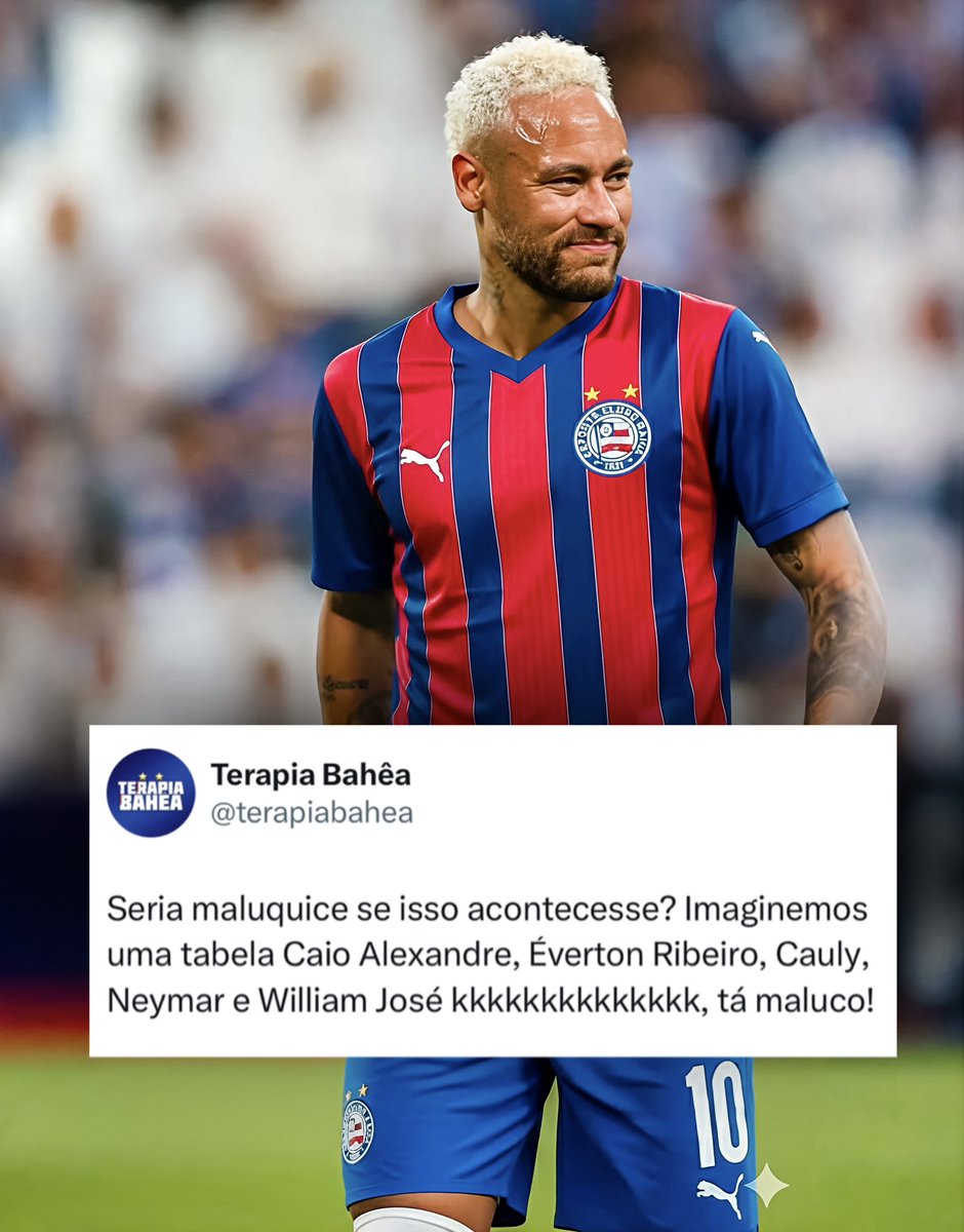 Para voltar a seleção, <a href="/neymarjr/">Neymar Jr</a>, tem que vir jogar no Maior do Nordeste kkkkkkkkkk. Essa tabela seria sinistra, papo de tic-taca só Barça. William José iria feder a gol