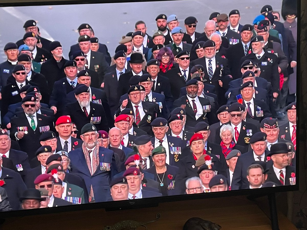 ath6911's tweet photo. Well I’m now home from London having marched at the Cenotaph for Remembrance Day.  I was representing the Junior Tradesman’s Regiment. It was an honour to have done this but boy am I suffering for it now, brain says yes, body says no! (Me far right in group photo) https://t.co/pUcYuf2IRJ