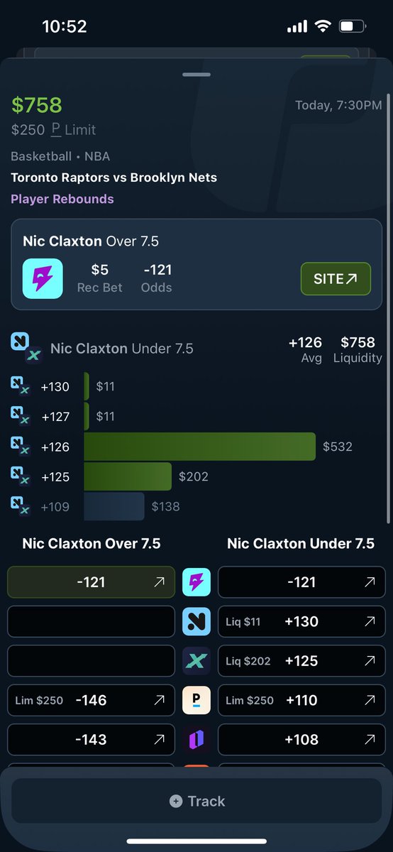 PeanutEdge's tweet photo. 🔥 SHARP MONEY MATCHED SLIP 🔥
Both plays showed value AND liquidity on OddsJam:

✅ McBride UNDER 8.5
– Unders juiced heavy everywhere
– Overs sitting +130 = books don’t fear the over

✅ Claxton OVER 7.5
– Sharps taking the Overs
– Unders priced +126/+130 across the board

When the market tells you where the edge is… follow it.
Not guessing. Not hoping. Just value.

#OddsJam #SharpMoney #NBA