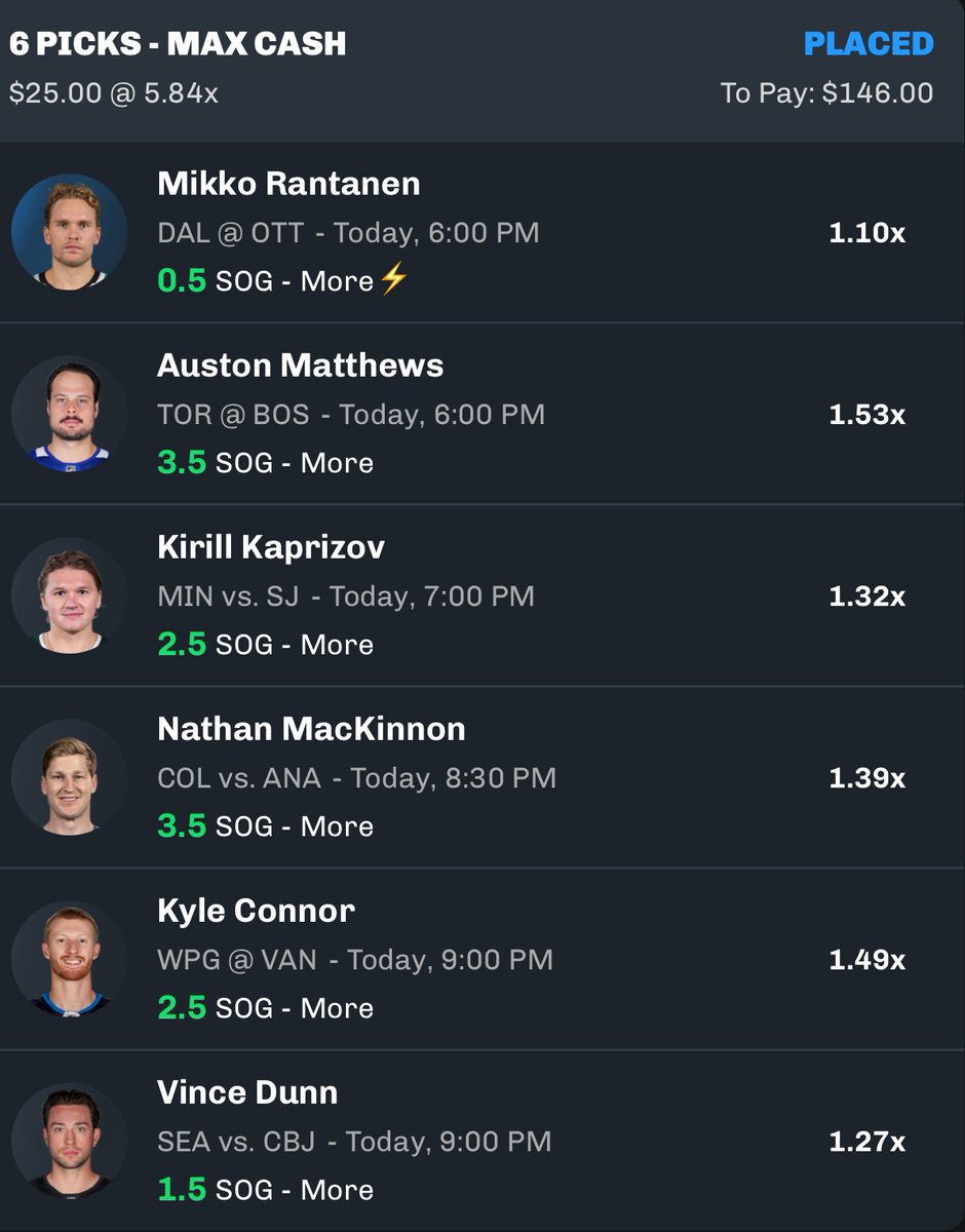 MrHockeybets22's tweet image. Shots lotto for you guys today let’s get paid!
#Banesquad #Thetable