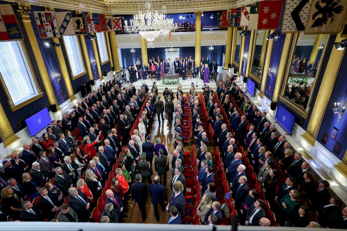 Catherine Connolly was today inaugurated as the tenth President of Ireland at a ceremony in Dublin Castle. You can read the President’s inaugural address at president.ie/en/media-libra…
