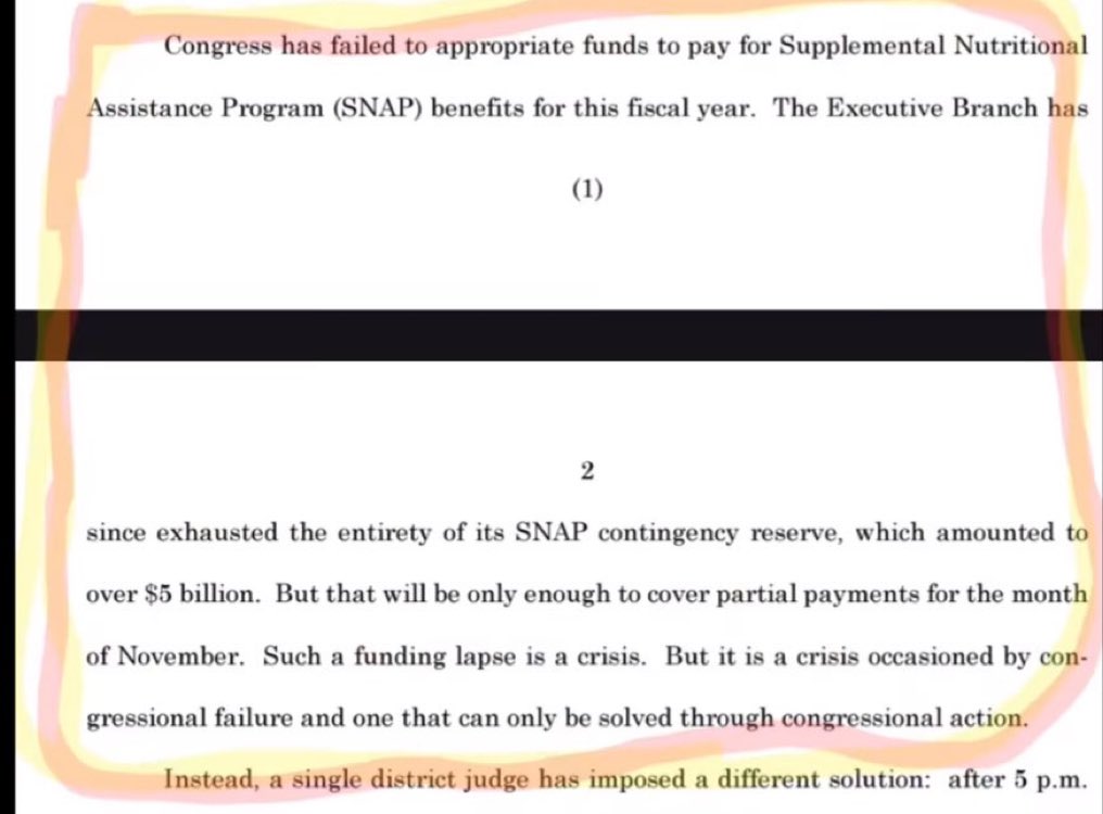 TheMaineWonk's tweet image. From Ketanji Brown-Jackson’s Order about SNAP Funding: 

Did Trump Administration steal funds from the SNAP contingency reserve? 

Is that why Trump Admin doesn’t want to payout SNAP full benefits.