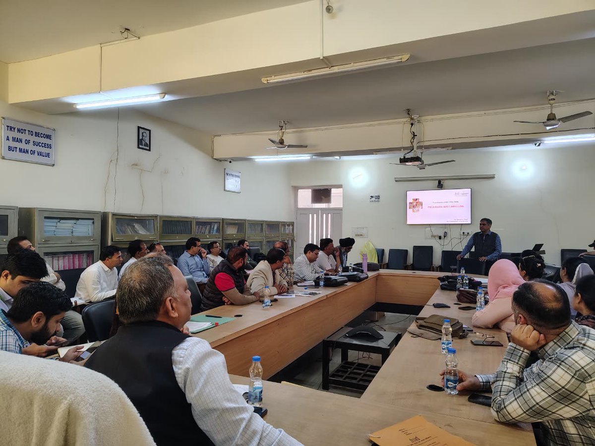 fssaiindia's tweet photo. FSSAI conducted a one-day Need-Based Training Programme for Regulatory Officers of Jammu & Kashmir at CFDA Office, Jammu.
The session focused on #FoSCoS functionalities and Packaging & Labelling Regulations to strengthen food safety enforcement in the region. #FSSATraining https://t.co/w7Es1WmfnK