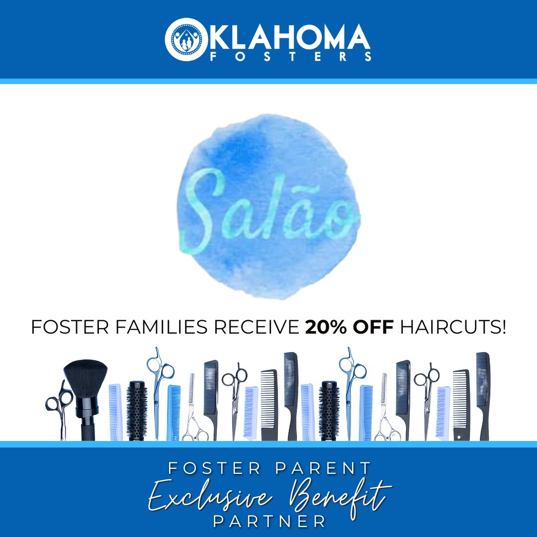 ✨ Welcome Salao in Duncan to the Foster Parent Exclusive Benefit Program! ✨

💇‍♀️ Foster families receive 20% off haircuts! Please call 580-251-1632 to schedule. 

🔗: okfosters.org/benefits/salao/

#OKFosters