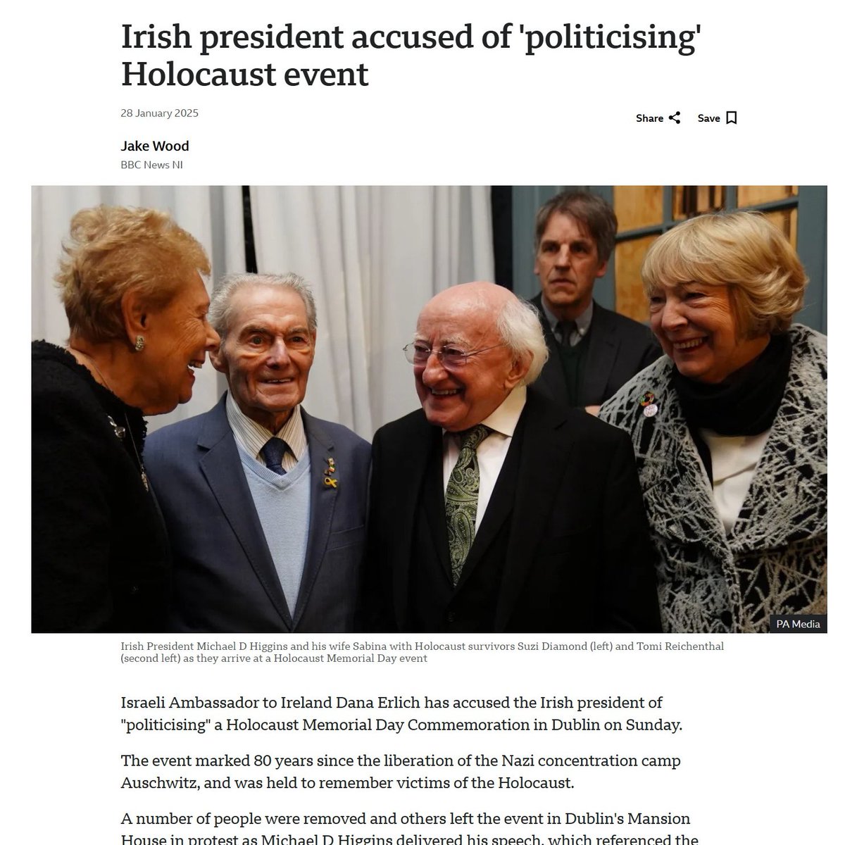 Incoming Irish president Catherine Connolly defends Hamas but calls Israel "terrorists" and so surpasses even outgoing president Michael Higgins in her creepy obsession.

Is it the Irish failure to overcome British occupation like the Jews did in 1948 that inspires this envy?