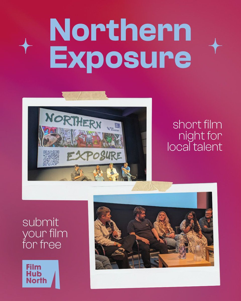 Northern filmmakers – your film deserves the spotlight! Submit for free to Northern Exposure, showcasing the best short films from the North.
🗓 Deadline: 10 January 2026 | 🎥 Up to 15 mins
Submit via FilmFreeway: bit.ly/north-exp 
#NorthernExposure #ShortFilm