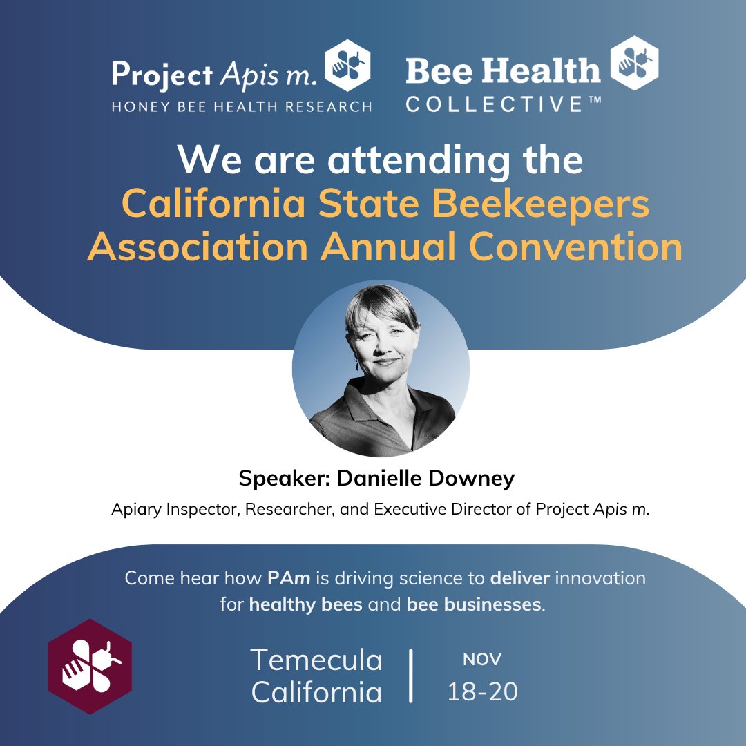ProjectApism's tweet image. 📅 Save the date! Nov 18–20 in Temecula, CA — PAm Executive Director Danielle Downey will speak at the CA State Beekeepers Convention. Stop by our booth too!
🔗 californiastatebeekeepers.com/schedule/

#HoneyBeeHealth #Beekeepers #CSBA2025