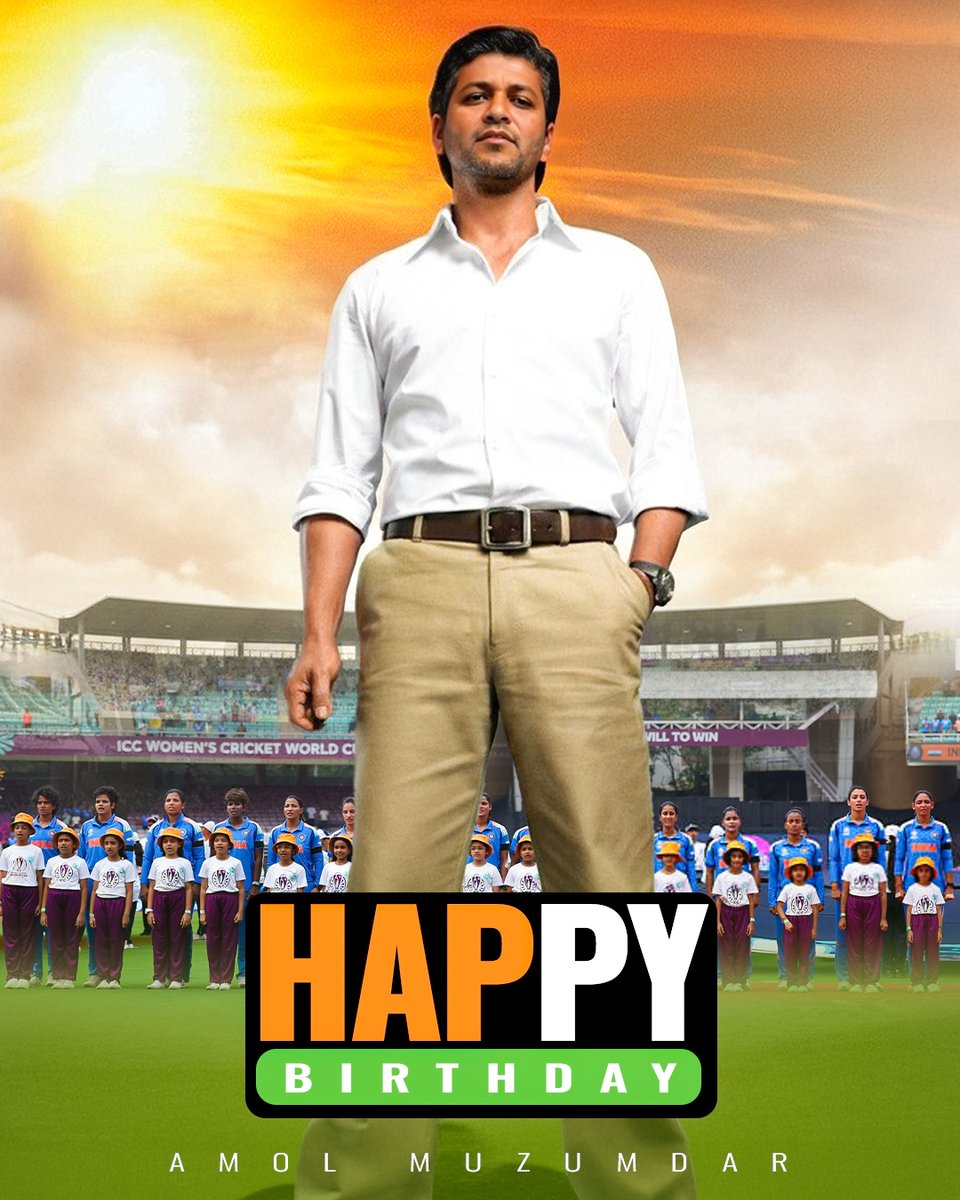 𝙏𝙝𝙚 𝙢𝙖𝙣 𝙬𝙝𝙤 𝙩𝙪𝙧𝙣𝙚𝙙 “𝘾𝙝𝙖𝙠 𝘿𝙚 𝙄𝙣𝙙𝙞𝙖” 𝙞𝙣𝙩𝙤 𝙧𝙚𝙖𝙡𝙞𝙩𝙮! 💙🇮🇳

Wishing our 2025 World Cup–winning coach Amol Muzumdar a very happy 51st! 🎂

#AmolMuzumdar #CWC25 #WorldCup #TeamIndia