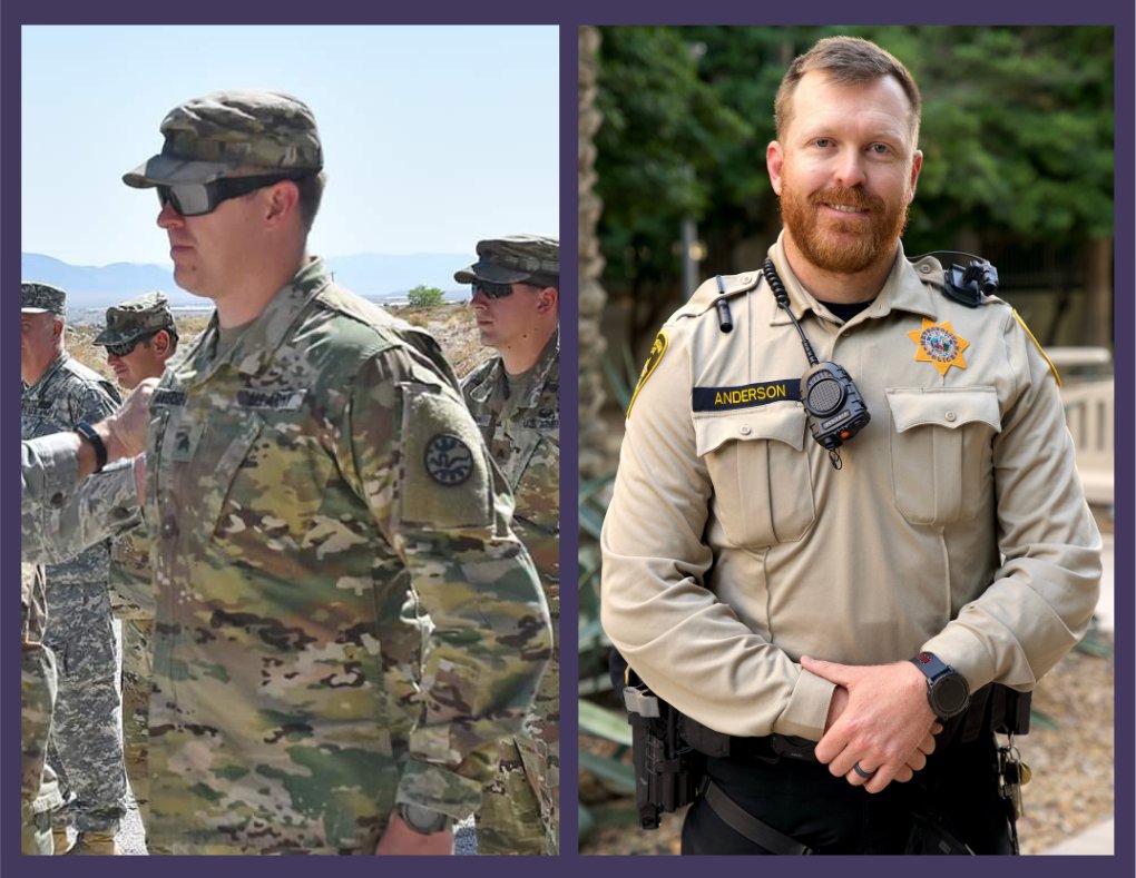 Happy Veterans Day! 

Today, we honor those who have served and continue to serve. We’re proud to recognize our own: 

⭐ Officer Rybacki–Army/Guard ('04–'14) 
⭐ Officer Thacker–Marine Corps ('99–07) 
⭐ Officer Anderson–Army/Guard (since 2006). 

Thank you for your service!