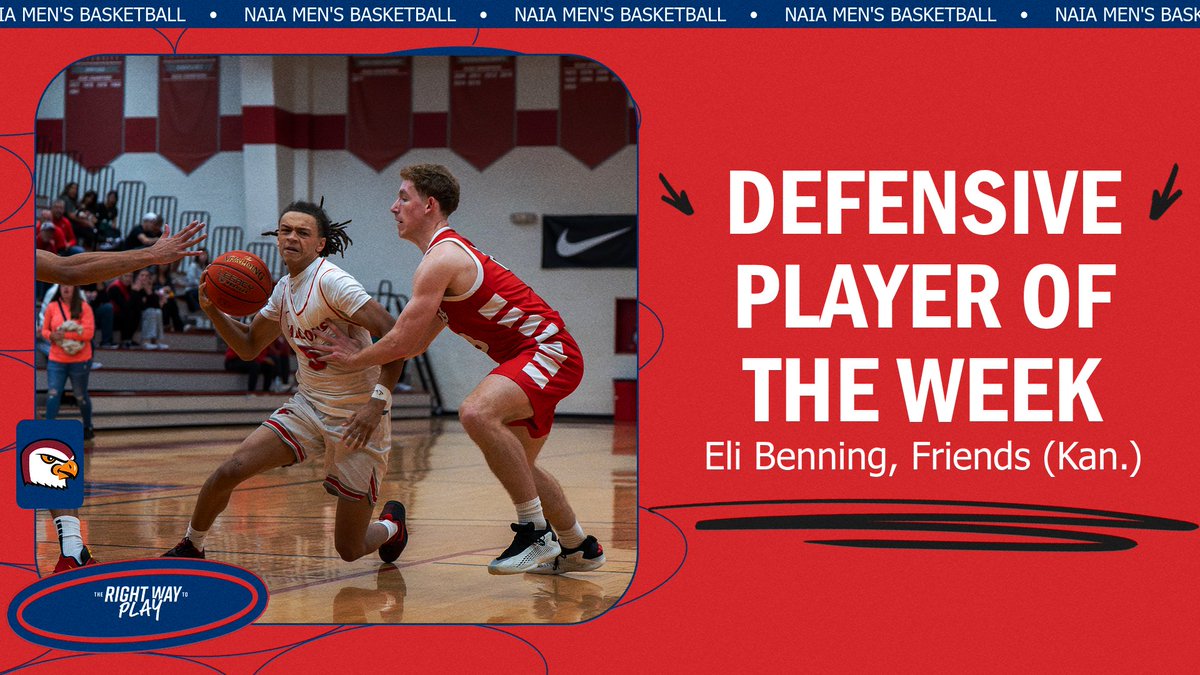 M🏀
Freshman Eli Benning of <a href="/FriendsFalcons/">𝗙𝗥𝗜𝗘𝗡𝗗𝗦 𝗙𝗔𝗟𝗖𝗢𝗡𝗦</a> picks up #NAIAMBB Defensive Player of the Week honors after causing havoc on the perimeter last week!

Check out more on Benning's big defensive week! --> naia.prestosports.com/x/dm893

#TheRightWayToPlay | #collegebasketball