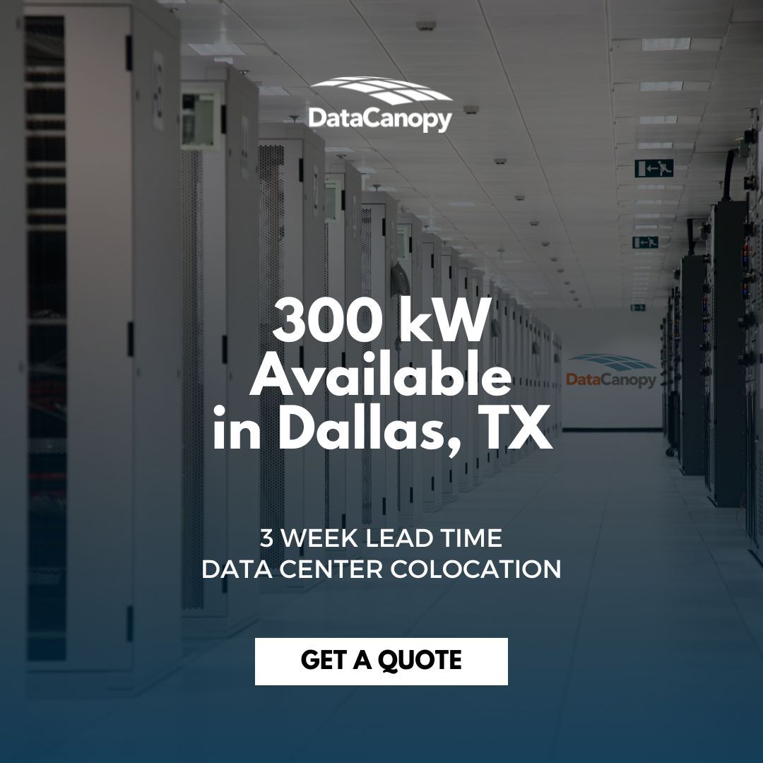 datacanopy's tweet image. Secure your critical infrastructure in Dallas. Data Canopy has 300 kW of turn-key, compliant-ready colocation space available for immediate deployment. Avoid the high capital expense of an in-house build-out and get into a top-tier facility in just 3 weeks.

#DataCanopy #Dallas
