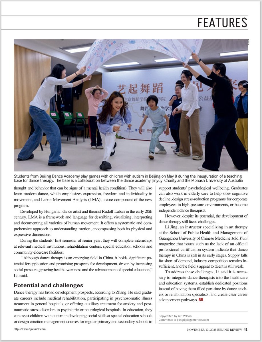 BeijingReview's tweet image. #BeijingReview The first undergraduate #danceTherapy program in China enrolled students.
bjreview.com/China/202511/t…