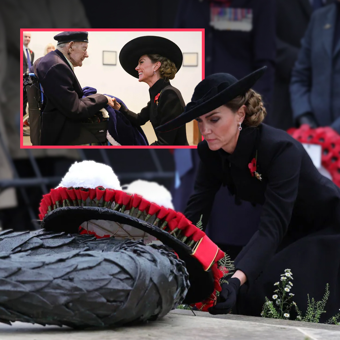 Today, The Princess of Wales laid her own wreath for the first time, to commemorate those who served in the Armed Forces.🇬🇧

Her handwritten note read: “In memory of those who made the ultimate sacrifice, we will remember them.”

The Princess also spoke with 100-year-old Second