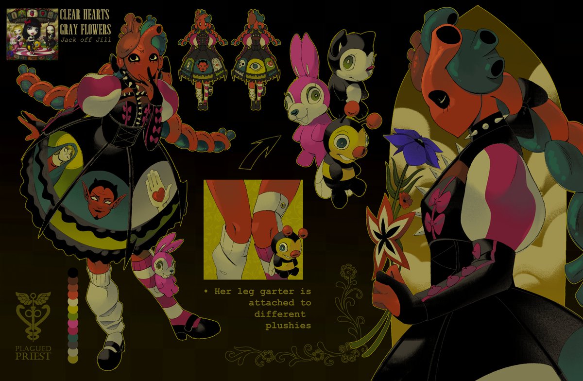 Designing OCs from album covers #1 - Clear Hearts Grey Flowers 🫀🥀