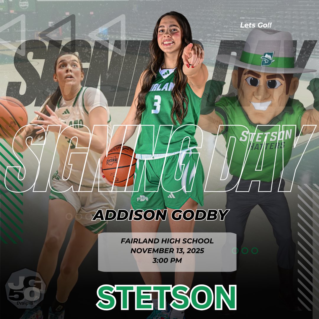 fhsdragonsports's tweet image. The Fairland Athletic Department is excited to announce that Addison Godby will be signing to continue her basketball career at Stetson University on Thursday, November 13, 2025, at 3:00 Pm at Fairland High School.
Come out and support Addison as she takes this next big step.
