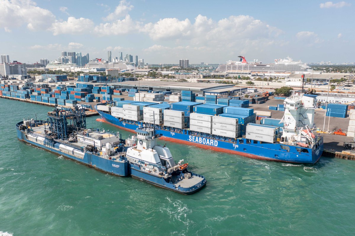 Reliability starts at the dock. ⚓️
With nearly one mile of dedicated berthing at our private <a href="/PortMiami/">PortMiami</a> terminal, Seaboard Marine ensures efficient vessel operations and secure cargo handling across the Americas.

#SeaboardMarine #OceanFreight #PortMiami