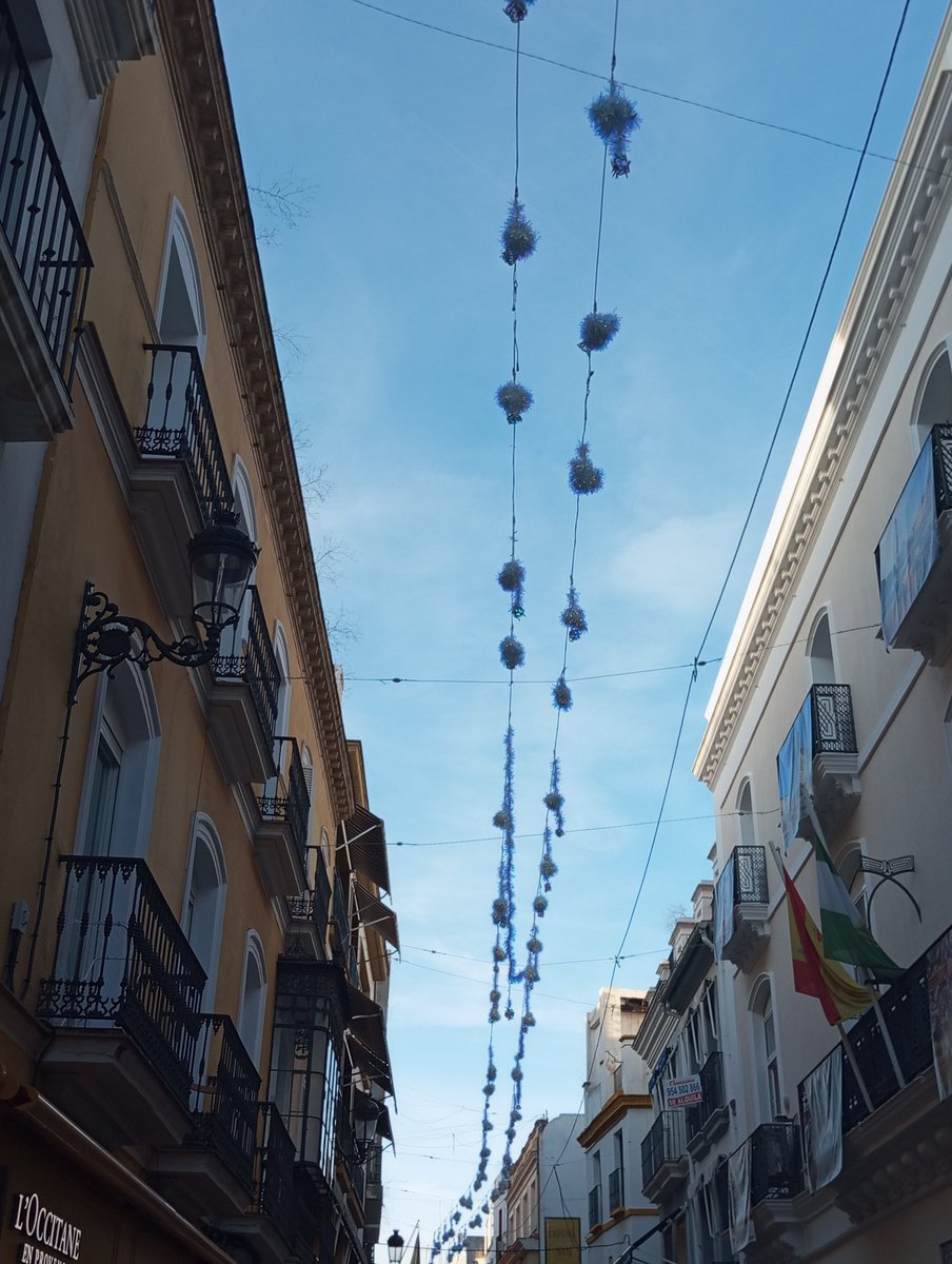 spalma41's tweet photo. Ya están colocando la decoración navideña en Sevilla.
Para la calle Sierpes creo que se han inspirado en lo que queda de los farolillos de la calle Pascual Márquez después de una tromba de agua el miércoles de Feria. https://t.co/w6d5WY2otm