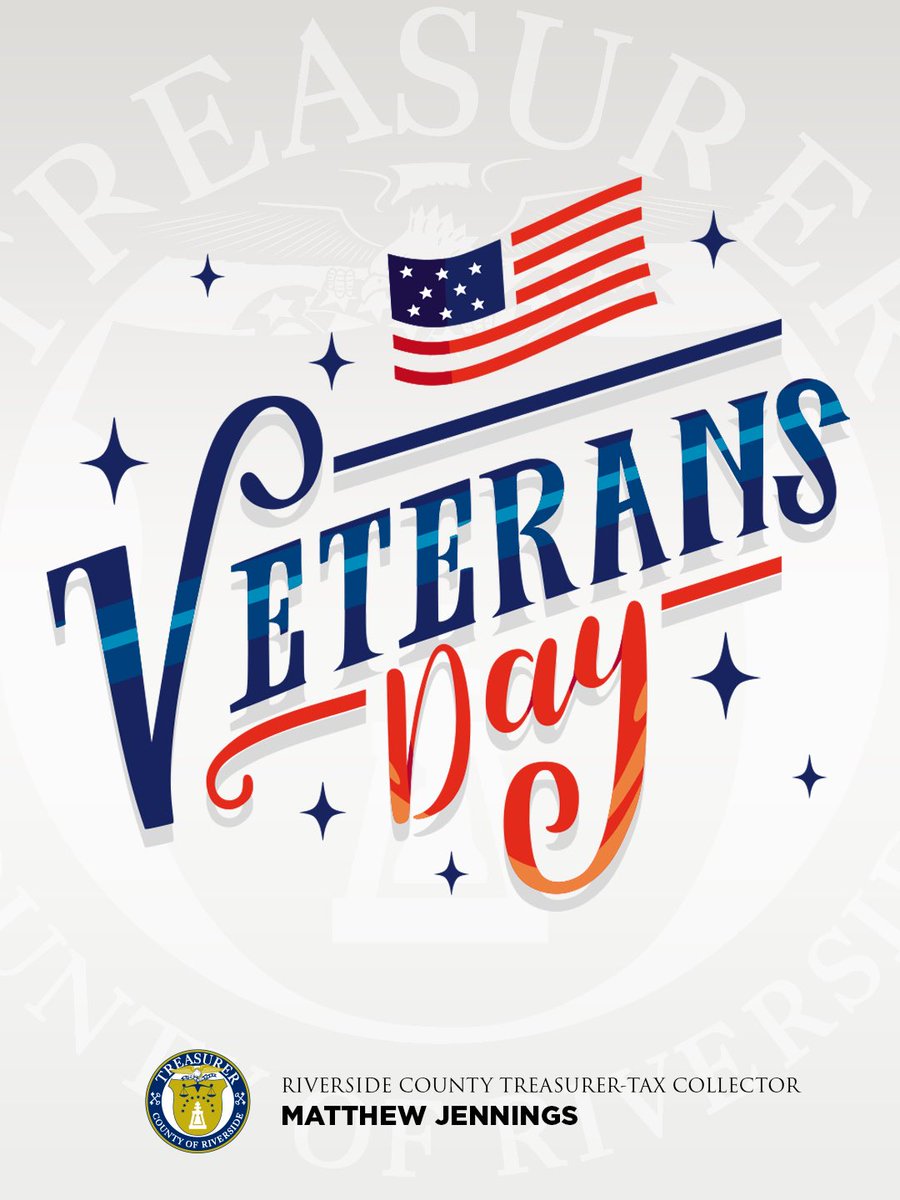 rivcottc's tweet photo. Today, we proudly recognize and thank all who have served and sacrificed for our country. Your courage and dedication protect the freedoms we cherish every day.

In observance of Veterans Day, our office is closed and will resume normal operating hours tomorrow. https://t.co/OwkewIIR5f