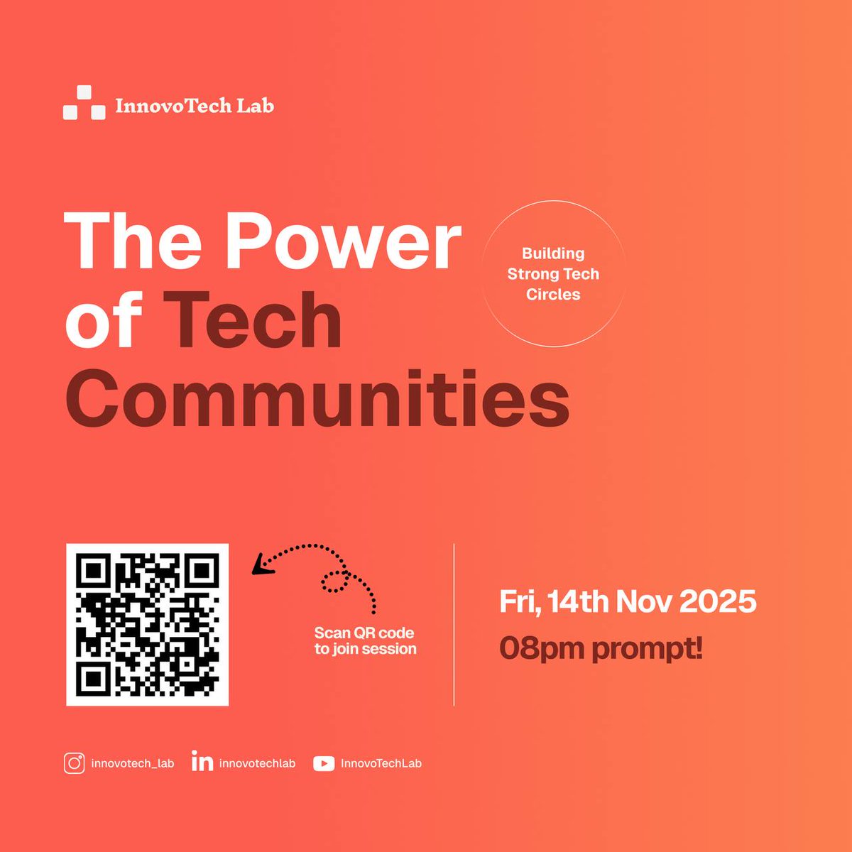 Innovotechlab's tweet image. Join our next session “The Power of Tech Communities: Building Strong Tech Circles” and explore how belonging to the right community can accelerate learning, open new opportunities and spark innovation.  

Friday, 14th Nov, 2025
meet.google.com/uqx-egwa-vdv

#TechCommunities #EdTech
