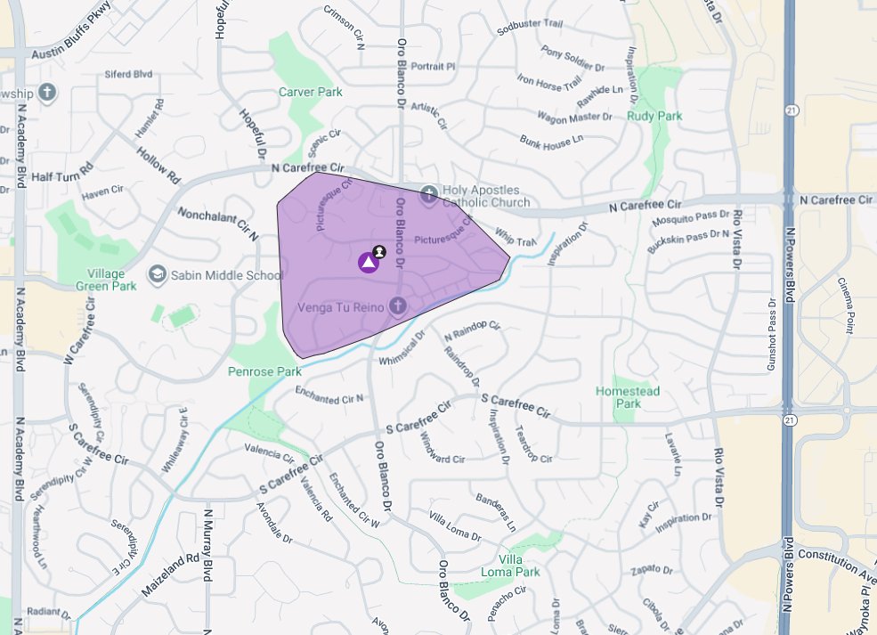 CSUtilities's tweet image. Our crews are responding to a power outage affecting about 663 customers near N. Carefree Circle and Oro Blanco Drive.  Please drive with caution and treat any dark intersections as 4-way stops. Follow our outage map at csu.org/outage map for updates.