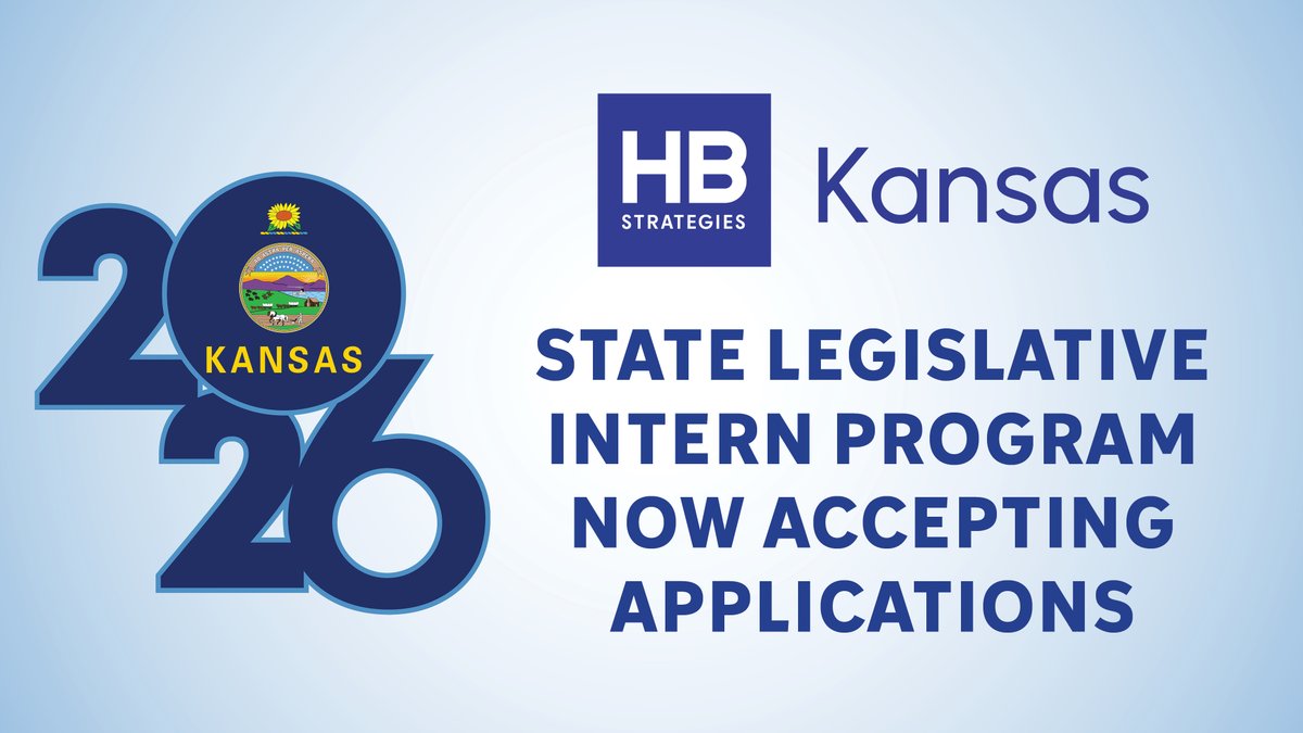 The HB Strategies Kansas team is looking for two spring legislative interns to join us in Topeka for the 2026 session. This is a great opportunity to work alongside our experienced team of lobbyists, Matt Hickam and Katie Patterson, learn the ins and outs of state government