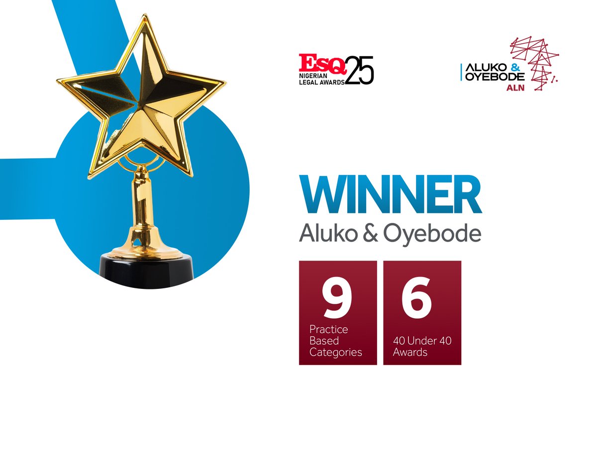Aluko &amp; Oyebode received nine Firm Awards and six individual recognitions at the 2025 ESQ Nigerian Legal Awards, celebrating excellence across Banking &amp; Finance, Oil &amp; Gas, Aviation, CSR, and more.

🔗Read more: aluko-oyebode.com/insights/aluko…