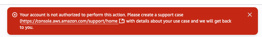 nicolasmesaf's tweet photo. @AWSSupport I don't get it. So why display that error message at all? I'm not trying to do anything weird here. I'm trying to create a few thousand embeddings for our knowledge base. I have access to call the model directly and we don't have this issue in other accounts (in the same org). https://t.co/SpamNNSktE