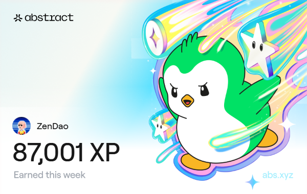 Back to cookin juicy fun points! :) been a good week! 

87,001 XP on <a href="/AbstractChain/">Abstract</a>! 🎉