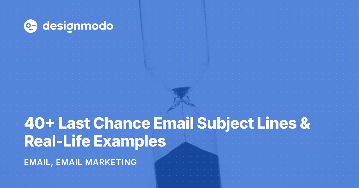 Designmodo's tweet image. Urgency sells - but only when it’s real.

Learn how to write “last chance” email subject lines that convert, not annoy.

40+ real examples from @Designmodo 👇

designmodo.com/last-chance-em…
