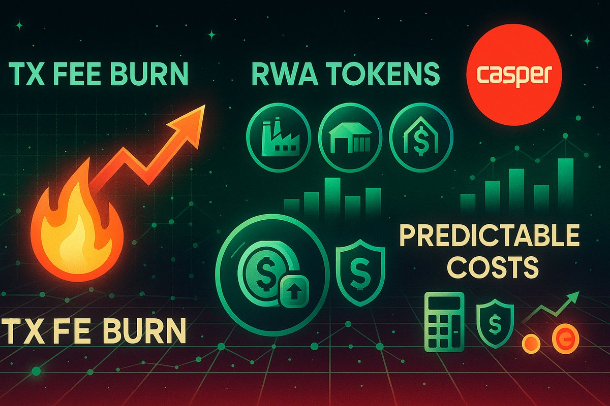 nnpd1978's tweet image. 📅 Day 143: 
CSPR&apos;s Nov 2025 upgrade: 100% tx fee burning for deflationary vibes. 

Use case? Businesses tokenizing RWAs enjoy predictable costs, no surprises. Perfect for scalable ops on upgradable chain. 

@binance, list this? 🚀 

@Casper_Network #CSPR #RWA