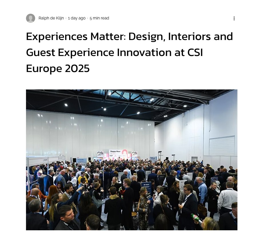A great write-up from our friends at iStrive LTD about the upcoming <a href="/CSIexpo/">Cruise Ship Interiors Design Expo Americas</a>! 

Read it here istrive-ltd.com/post/experienc…