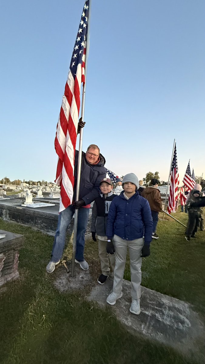 Happy Veterans Day 2025! Thanks to all who served! Our cub scout troop was glad to help set up the Avenue of Flags this morning.