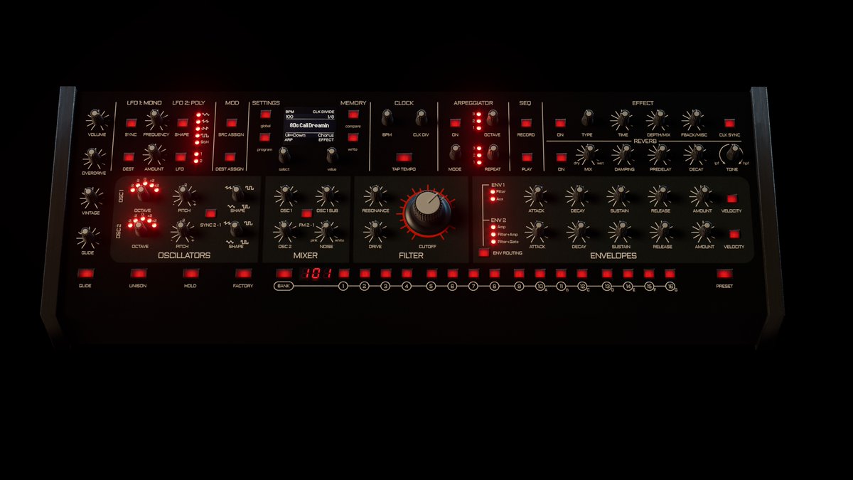 ThomsonX_'s tweet image. Some personal work yesterday modeling a synth. Finish it up this weekend.  #Cinema4D, #Redshift &amp;amp; #Sequential