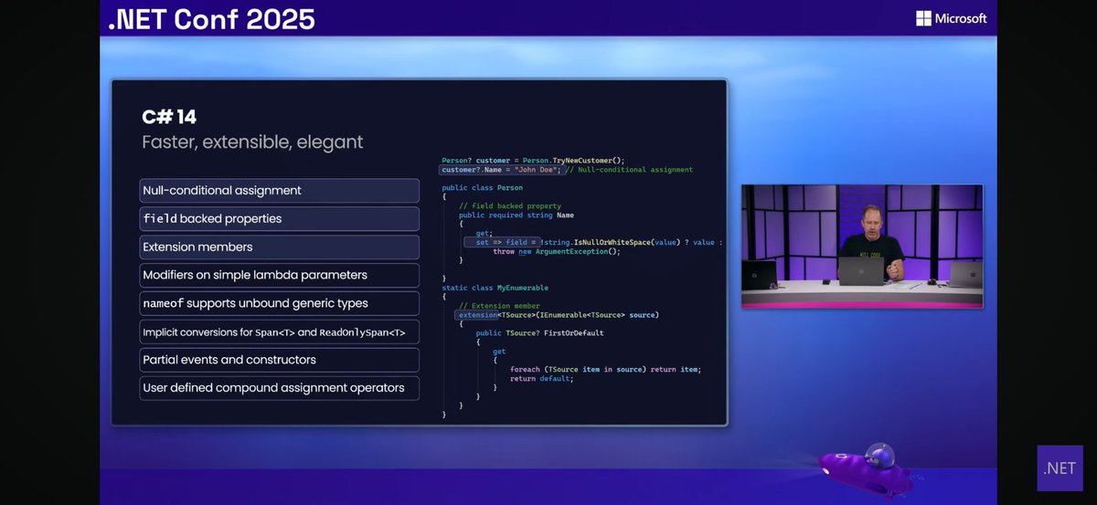 lioncoding's tweet image. C# 14 news 
#dotnetconf