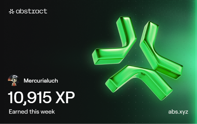 Defi Season Abstract - what we were promised. 
10,915 XP - 3000 XP less than last week, even though I added $2k to projects.

$6,555 - in <a href="/aborean/"></a> 
$1,500 - in <a href="/KonaDeFi/">Kona</a> 

I also play Khuga and Gigaverse, so I don't see much point in keeping a lot of $ in <a href="/Abstract_Eco/">Abstract Ecosystem</a> - they