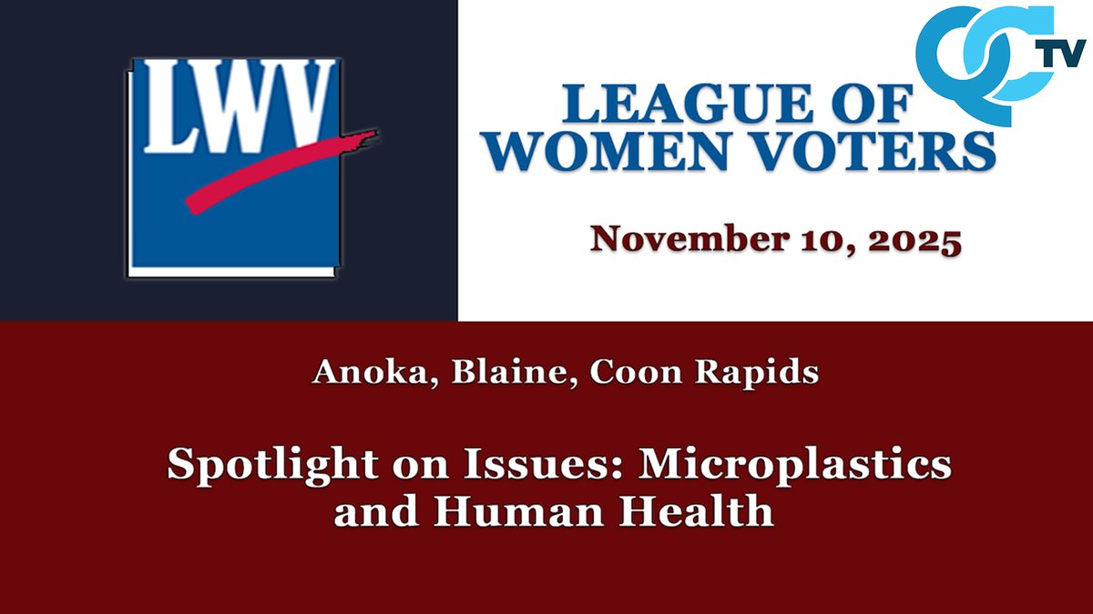 This November program, hosted by the Anoka, Blaine, Coon Rapids chapter of the League of Women Voters, is about microplastics and their effect on human health. A link to the entire show can be found below.

#qctv #lwv #microplastics <a href="/LWVMinnesota/">LWV Minnesota</a> 

youtu.be/bCp53AhynGM