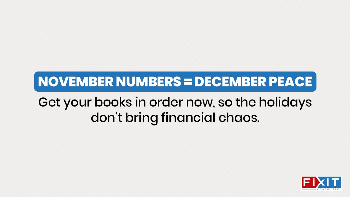 Finish your books before December chaos hits! ✅ Reconcile
Review
Relax
Follow us for simple tips to keep your finances stress-free all year.

#YearEndWins #FinanceMadeEasy #SmallBizTips