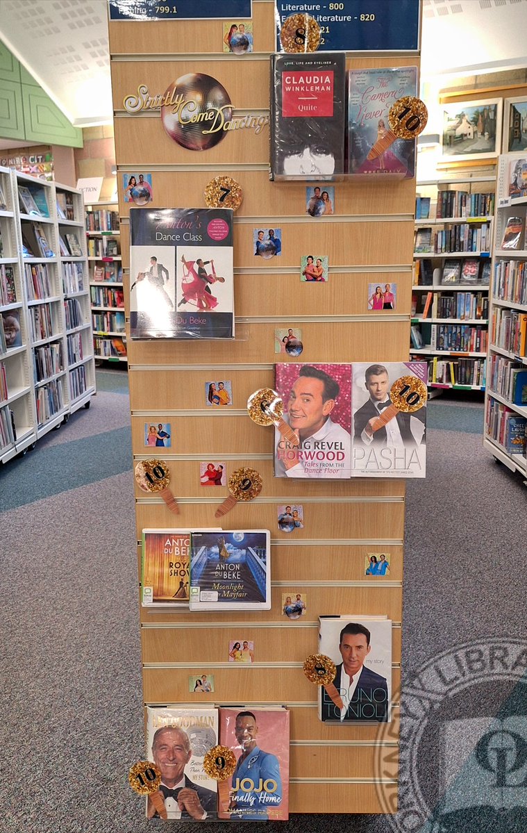 Like #CelebrityTraitors, our Traitors display is done and has now been replaced with a #StrictlyComeDancing display. 💃🕺

The banished labels have been replaced by glitterballs.

The books have changed.

<a href="/ClaudiaWinkle/">Claudia Winkleman</a> endures. 🕺💃