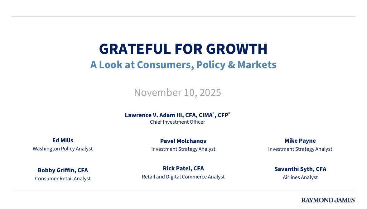 Grateful For Growth! On our latest webinar, I was joined by <a href="/RaymondJames/">Raymond James</a> analysts to discuss DC policy, the hidden power of rare earths, the current health of the consumer, 3Q25 earnings season, and most importantly, the top things we are thankful for! raymondjames.com/investment-str…