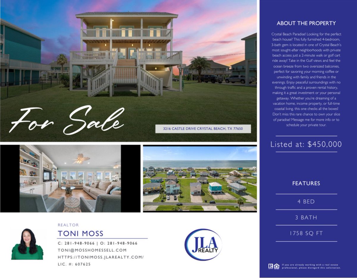 ✨Dreaming of a coastal Christmas?✨
Make holiday memories that sparkle at this beautiful Crystal Beach getaway! Whether you’re sipping cocoa with ocean views or planning future summers by the shore, this home is the perfect place to celebrate every season. 🌊🎄