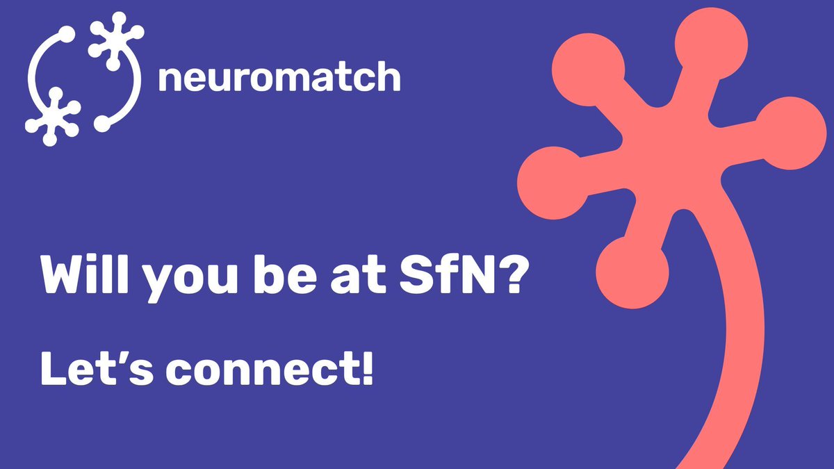 Neuromatch will be at the Society for Neuroscience Annual Meeting #SfN,2025 (15–19 Nov, San Diego, USA) and we’d love to meet you at our community meetup! 

➡️Let us know if you're attending &amp; we will send you the meetup &amp; our booth details: buff.ly/uyhcOPM